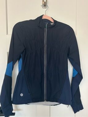 Vintage Lululemon Navy Blue Run Jacket Colorblock Mesh Size 6